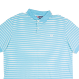 CHAPS Mens Polo Shirt Blue Striped 2XL