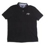 TOMMY HILFIGER Mens Polo Shirt Black L