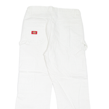 DICKIES Carpenter Workwear Mens Trousers White Regular Straight W30 L26