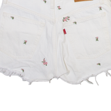 LEVI'S 501 Womens Casual Shorts Cream Floral XS W26