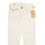 TRUE RELIGION Mens Jeans Cream Regular Straight W28 L26