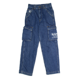 KARL KANI Cargo Mens Jeans Blue Regular Wide-Leg W28 L28