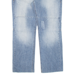 ALBERT J MALLOY Distressed Mens Jeans Blue Relaxed Straight W34 L28