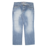 ALBERT J MALLOY Distressed Mens Jeans Blue Relaxed Straight W34 L28