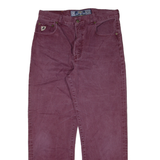 LOIS Mens Jeans Maroon Relaxed Straight W33 L29
