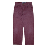 LOIS Mens Jeans Maroon Relaxed Straight W33 L29