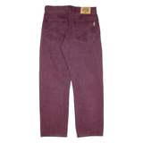 LOIS Mens Jeans Maroon Relaxed Straight W33 L29