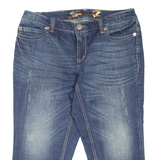 SEVEN7 Cropped Womens Jeans Blue Regular Tapered Stone Wash W33 L21