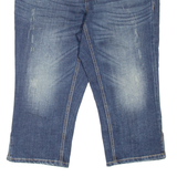 SEVEN7 Cropped Womens Jeans Blue Regular Tapered Stone Wash W33 L21