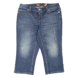 SEVEN7 Cropped Womens Jeans Blue Regular Tapered Stone Wash W33 L21