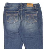 SEVEN7 Cropped Womens Jeans Blue Regular Tapered Stone Wash W33 L21