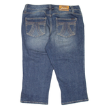 SEVEN7 Cropped Womens Jeans Blue Regular Tapered Stone Wash W33 L21