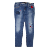 GUESS Ultra Low Womens Jeans Blue Regular Skinny Stone Wash W30 L29