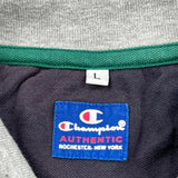 Champion Polo Shirt - Large Grey Cotton