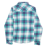 COLUMBIA Womens Shirt Blue Check Long Sleeve S