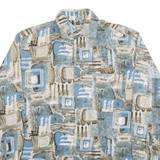 HAPPY LIFE Mens Shirt Blue Geometric Long Sleeve S