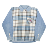 Com Un Jean Mens Shirt Blue Check Long Sleeve S