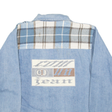 Com Un Jean Mens Shirt Blue Check Long Sleeve S