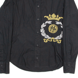 IMPERIAL Mens Plain Shirt Black Long Sleeve M