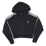 ADIDAS Cropped Womens Black Hoodie UK 14