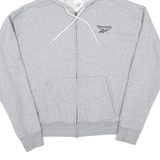 REEBOK Womens Grey Hoodie Full Zip M