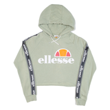 ELLESSE Cropped Womens Green Hoodie UK 12