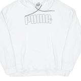 PUMA Mens White Hoodie M