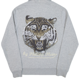 PHILIPP PLEIN Mens Grey Hoodie Full Zip M