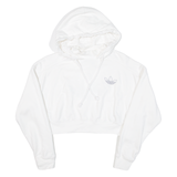 ADIDAS Cropped Womens White Hoodie UK 8