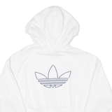 ADIDAS Cropped Womens White Hoodie UK 8
