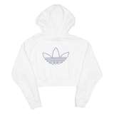 ADIDAS Cropped Womens White Hoodie UK 8