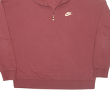 NIKE Oversized Womens Sweatshirt Maroon 1/4 Zip M