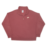 NIKE Oversized Womens Sweatshirt Maroon 1/4 Zip M