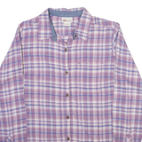 DICKIES Womens Shirt Purple Check Long Sleeve M