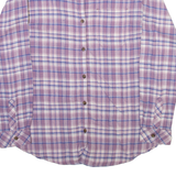 DICKIES Womens Shirt Purple Check Long Sleeve M