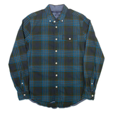 TOMMY HILFIGER Mens Shirt Green Plaid Long Sleeve S