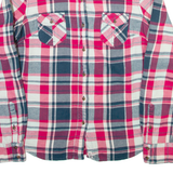 THE NORTH FACE Womens Shirt Pink Check Long Sleeve M