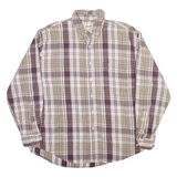 EDDIE BAUER Mens Shirt Beige Check Long Sleeve L