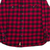 JACHS Mens Shirt Red Check Long Sleeve L