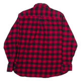JACHS Mens Shirt Red Check Long Sleeve L