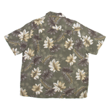 BATIK BAY Mens Hawaiian Shirt Grey Floral L