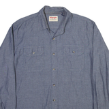 WRANGLER Mens Plain Shirt Grey Long Sleeve M