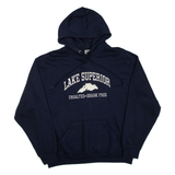 Lake Superior Unsalted . Shark Free Mens Blue Hoodie USA M