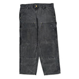 90S Made In USA Carhartt Double Knee Carpenter Pants - 35W 28L Gray Cotton