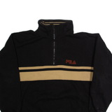 FILA Mens Sweatshirt Brown 1/4 Zip XL