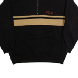 FILA Mens Sweatshirt Brown 1/4 Zip XL