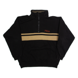 FILA Mens Sweatshirt Brown 1/4 Zip XL