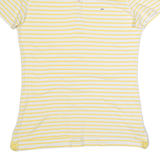 TOMMY HILFIGER Womens Polo Shirt Yellow Striped L