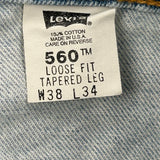 560 Levis Jeans - 38W 34L Light Wash Cotton