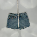 True Religion Mini Denim Shorts - 28W US 2 Blue Cotton